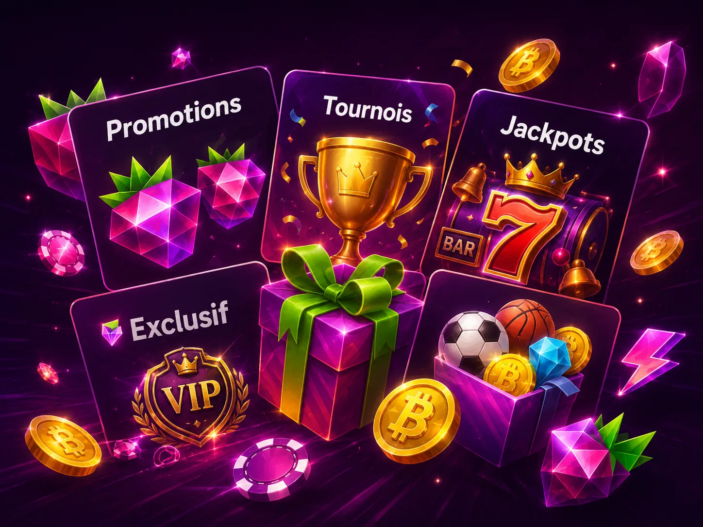 Malina Casino bonus and promotion cards
